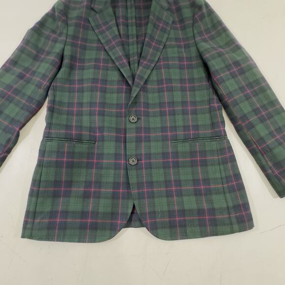 J.Crew 38 Ludlow Suit Jacket Men Well Tartan English Wool-Cotton Twill Moon Slim - Picture 6 of 13